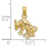 Gold 3D Zodiac Charm - Taurus