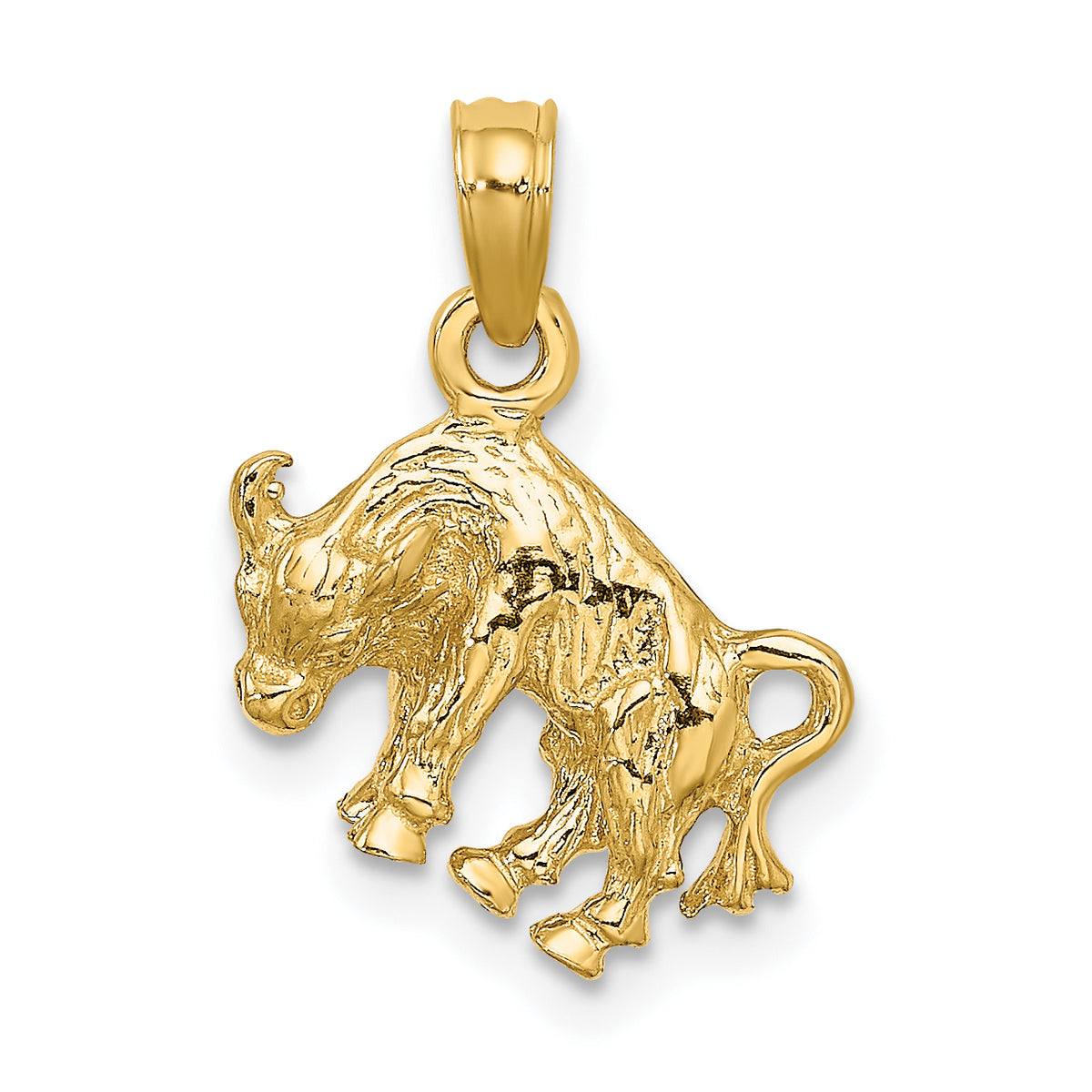 Gold 3D Zodiac Charm - Taurus