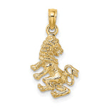Gold 3D Zodiac Charm - Leo