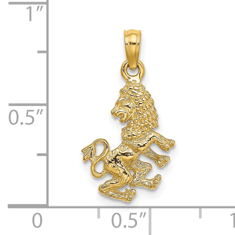 Gold 3D Zodiac Charm - Leo