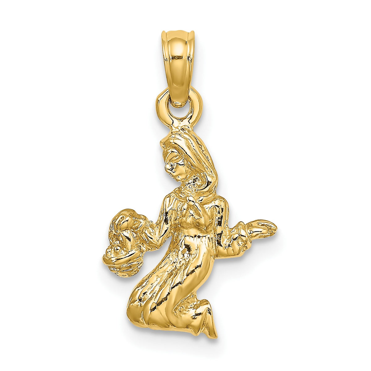Gold 3D Zodiac Charm - Virgo