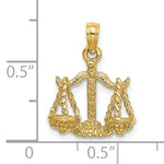 Gold 3D Zodiac Charm - Libra