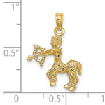 Gold 3D Zodiac Charm - Sagittarius