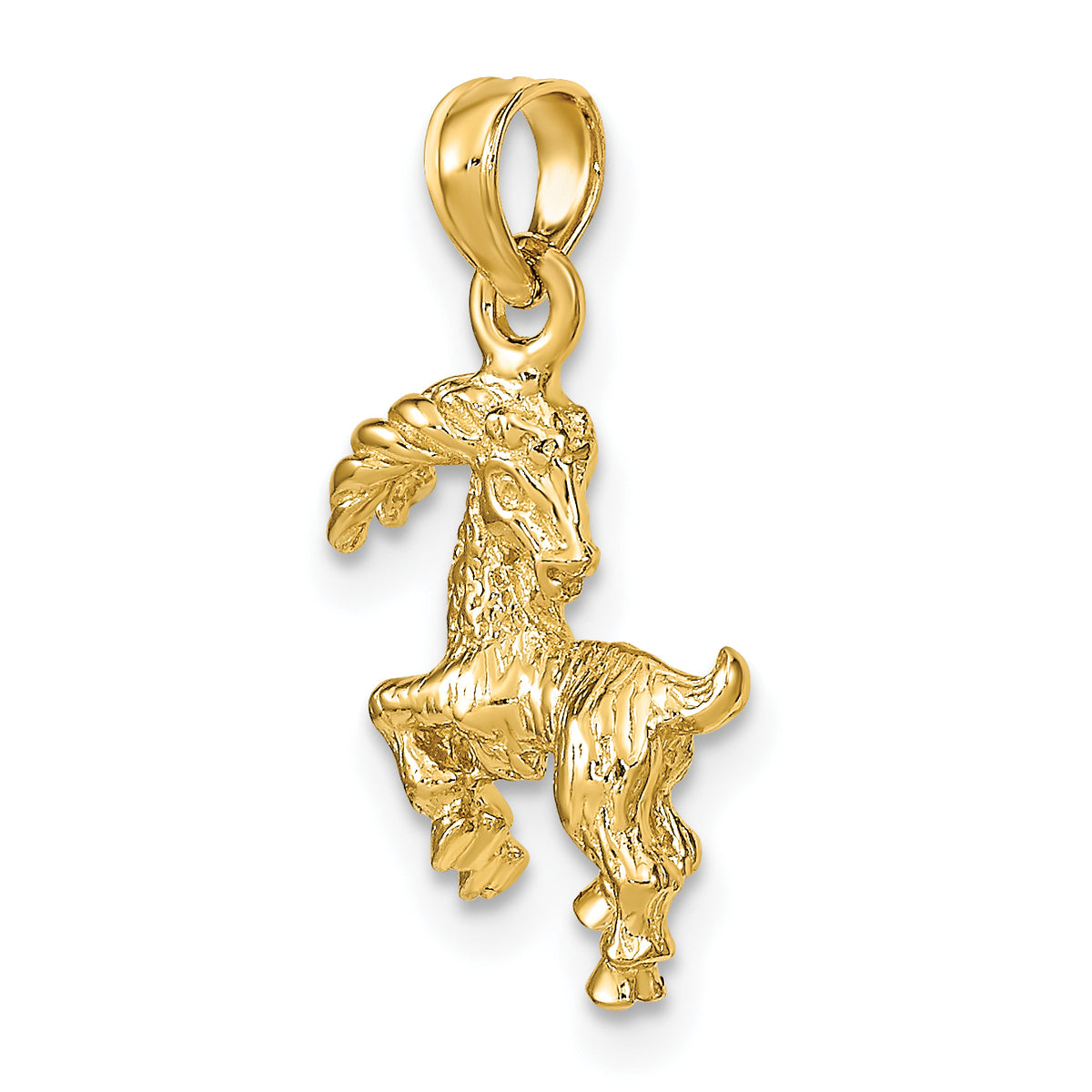 Gold 3D Zodiac Charm - Capricorn
