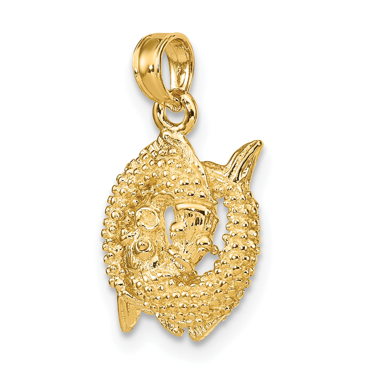 Gold 3D Zodiac Charm - Pisces