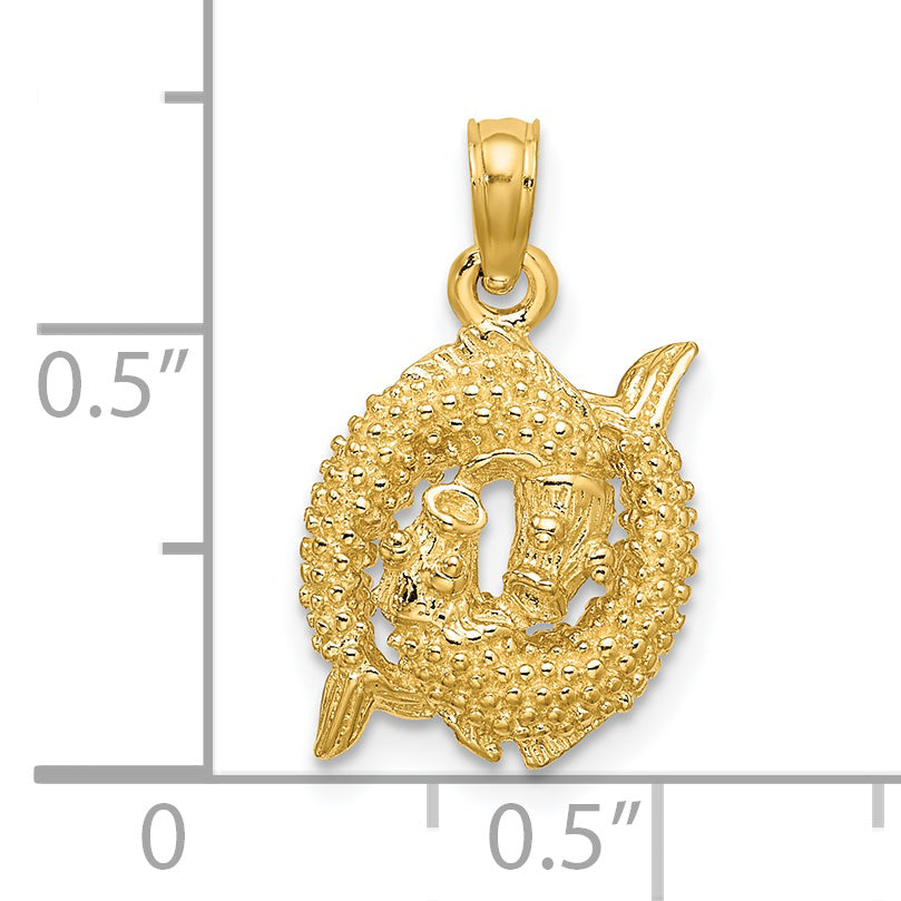 Gold 3D Zodiac Charm - Pisces