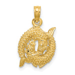 Gold 3D Zodiac Charm - Pisces