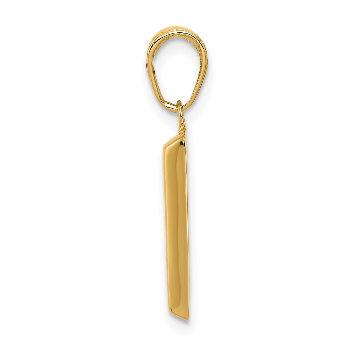 14k Yellow Gold 3D Bar Pendant, view 2