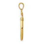 Gold Polished Fish Hook Pendant - 14k Yellow Gold / 12 x 28 mm