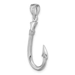 Gold Polished Fish Hook Pendant - 14k White Gold / 13.2 x 24.1 mm