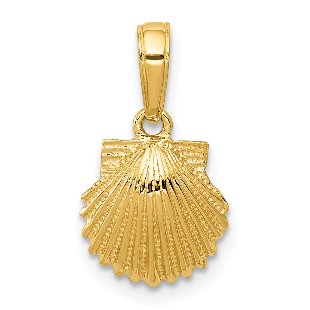 14k Yellow Gold Scallop Shell Pendant