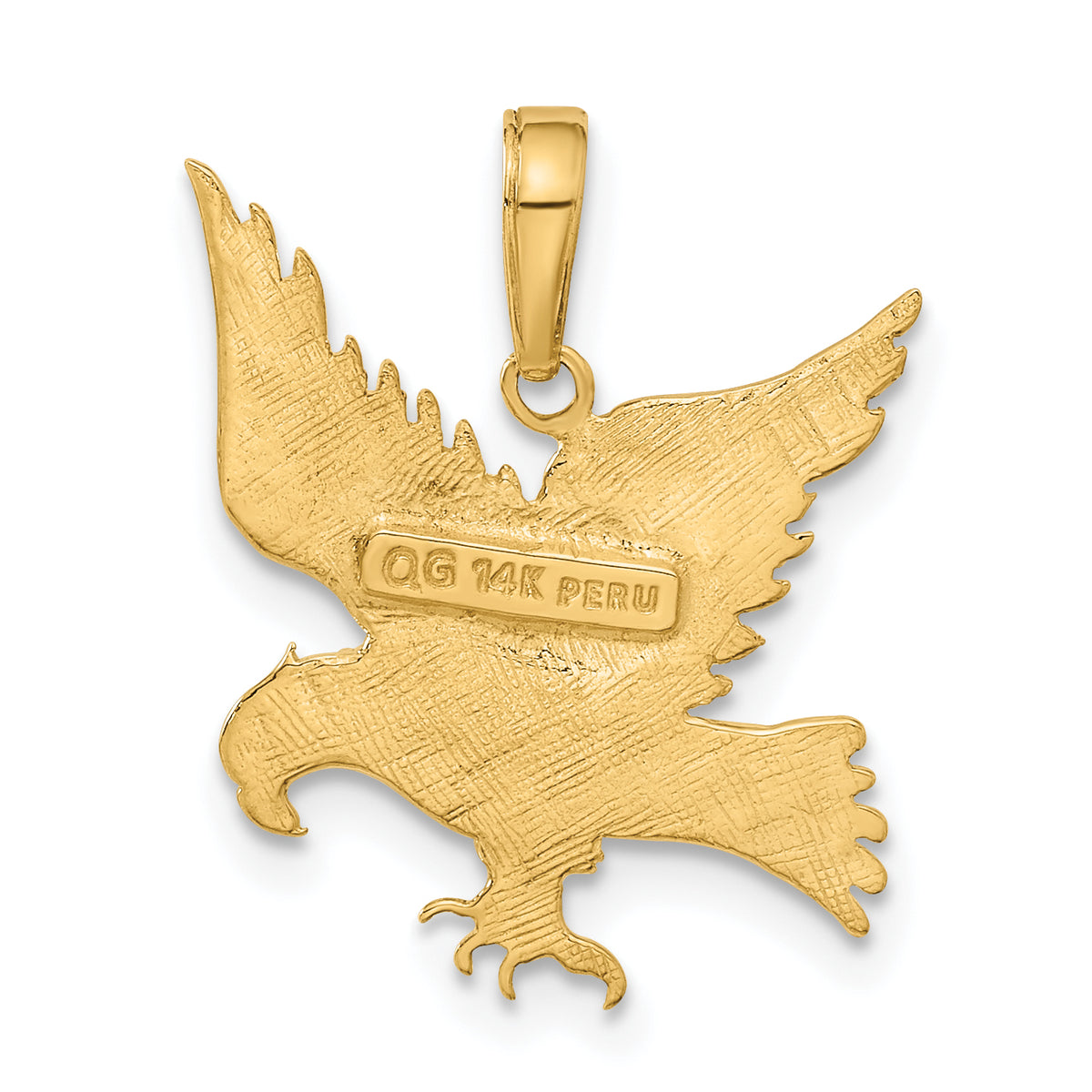 Gold Polished Eagle Pendant - 14k Yellow Gold