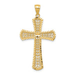 14k Yellow Gold Diamond-cut Filigree Cross Pendant