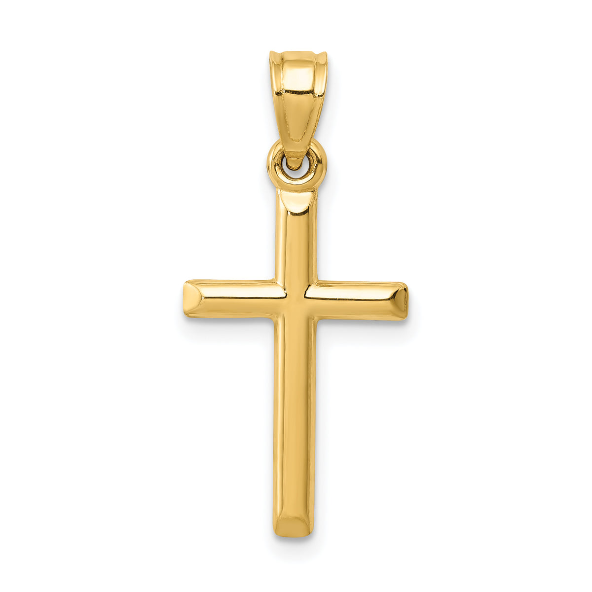 Hollow Cross Pendant - 14k Yellow Gold / Standard / 25x12mm