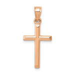 Hollow Cross Pendant - 14k Rose Gold / 12 x 25 mm / 25x12mm