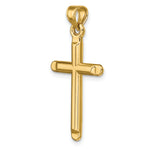 Polished Hollow Cross Pendant - 14k Yellow Gold / Polished, 3D / N/A, 35x17mm