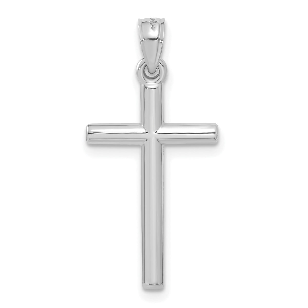 Hollow Cross Pendant - 14k White Gold / 15 x 31 mm / 31x15mm