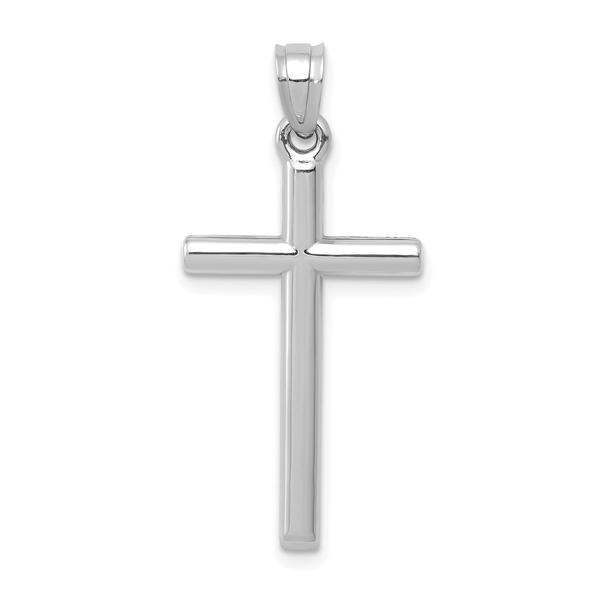 Hollow Cross Pendant - 14k White Gold / 15 x 31 mm / 31x15mm