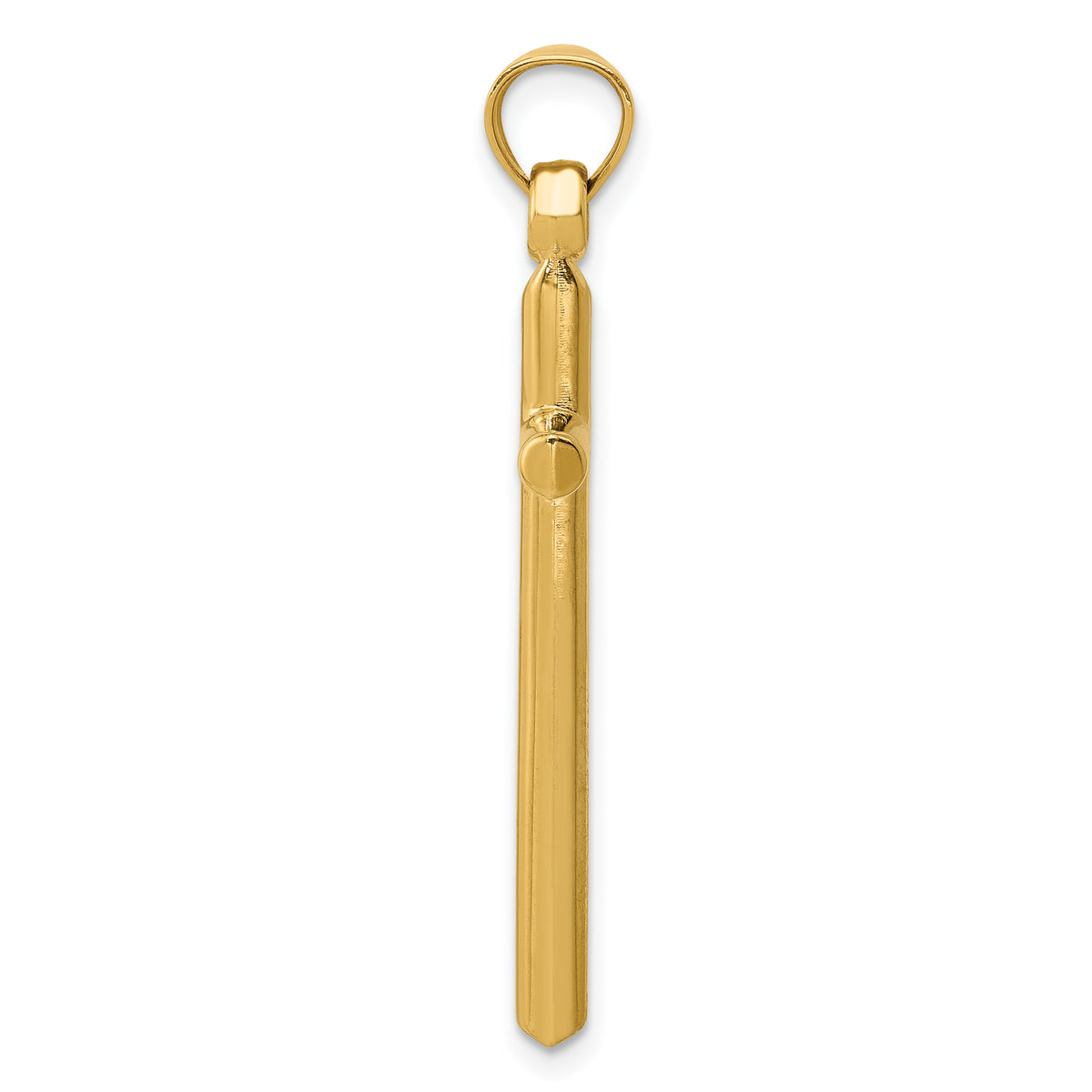 Gold Hollow Latin Cross Pendant - 14k Yellow Gold