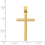 Gold Hollow Latin Cross Pendant - 14k Yellow Gold