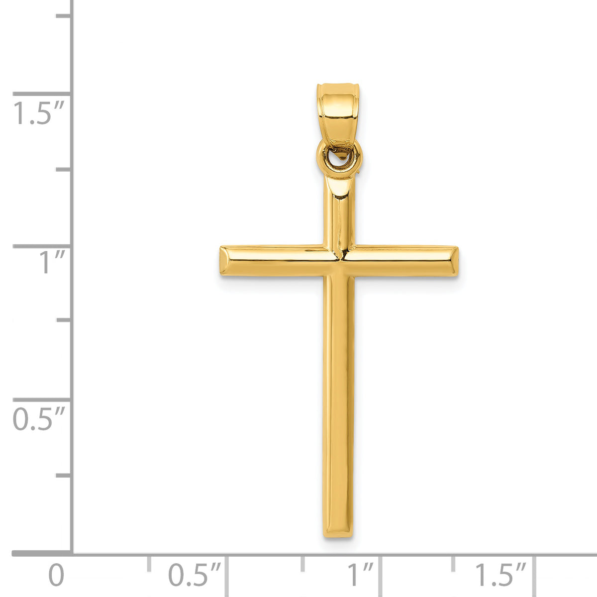 Gold Hollow Latin Cross Pendant - 14k Yellow Gold