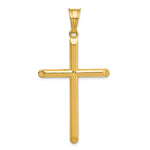 Polished Hollow Cross Pendant - 14k Yellow Gold / Polished, 3D / N/A, 56x30mm