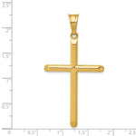 Polished Hollow Cross Pendant - 14k Yellow Gold / Polished, 3D / N/A, 56x30mm