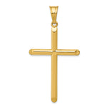 Polished Hollow Cross Pendant - 14k Yellow Gold / Polished, 3D / N/A, 56x30mm