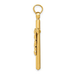 Two-tone Hollow Crucifix Charm - 14k Yellow Gold
