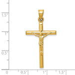 Two-tone Hollow Crucifix Charm - 14k Yellow Gold