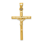 Two-tone Hollow Crucifix Charm - 14k Yellow Gold