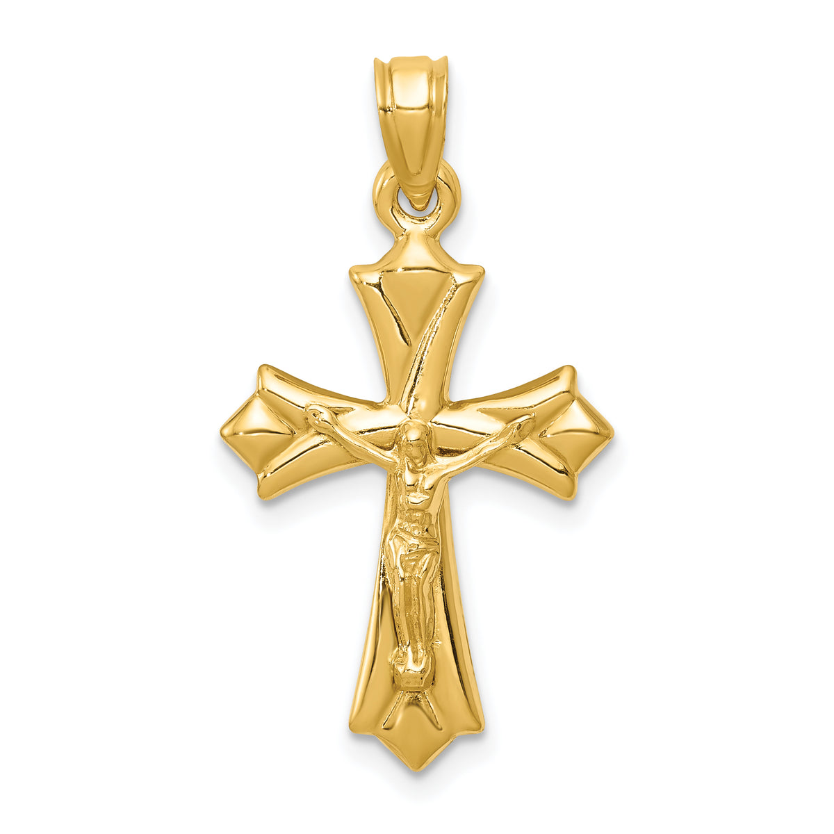 Gold Crucifix Pendant - 14k Yellow Gold