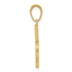 Gold Polished Flat Cross Pendant - 14k Yellow Gold / 10.8 x 18.7 mm