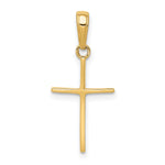 Gold Polished Flat Cross Pendant - 14k Yellow Gold / 10.8 x 18.7 mm