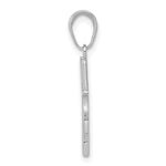 Gold Polished Flat Cross Pendant - 14k White Gold / 10.8 x 18.7 mm