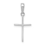 Gold Polished Flat Cross Pendant - 14k White Gold / 10.8 x 18.7 mm