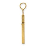 Gold Polished Flat Cross Pendant - 14k Yellow Gold / 10 x 24.75 mm
