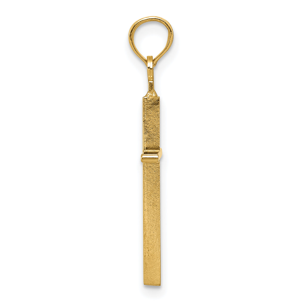 Gold Polished Flat Cross Pendant - 14k Yellow Gold / 10 x 24.75 mm