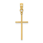 Gold Polished Flat Cross Pendant - 14k Yellow Gold / 10 x 24.75 mm