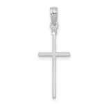 Gold Polished Flat Cross Pendant - 14k White Gold / 10 x 24.75 mm