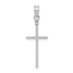 Gold Polished Flat Cross Pendant - 14k White Gold / 10 x 24.75 mm