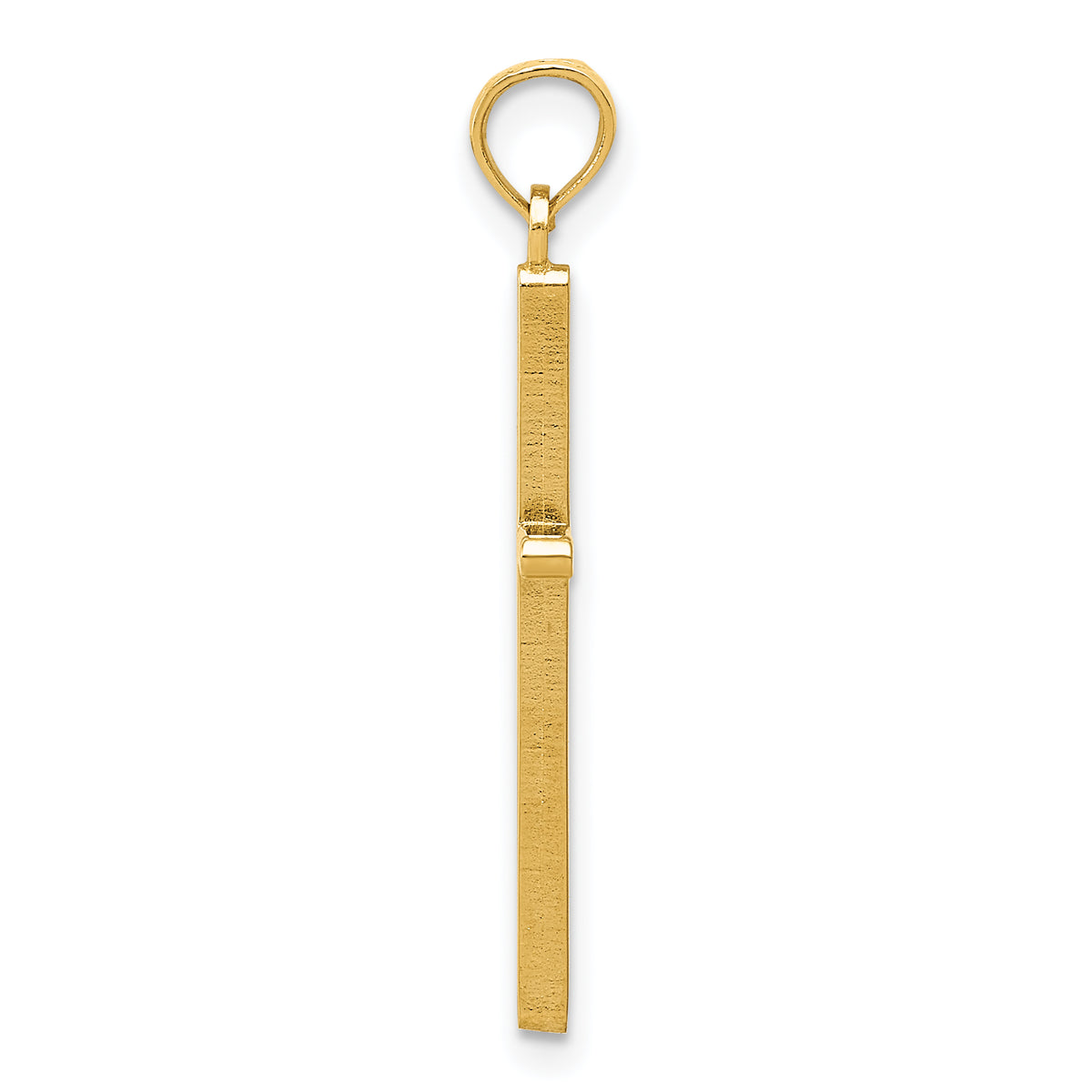 Gold Polished Flat Cross Pendant - 14k Yellow Gold / 12 x 26 mm