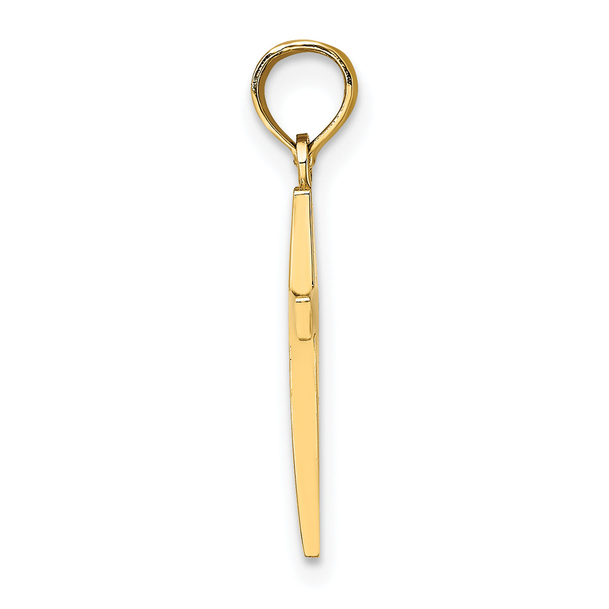 Gold Polished Latin Pendant - 14k Yellow Gold / 11 x 17.8 mm / 22.8x11mm