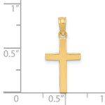 Gold Polished Latin Pendant - 14k Yellow Gold / 11 x 17.8 mm / 22.8x11mm