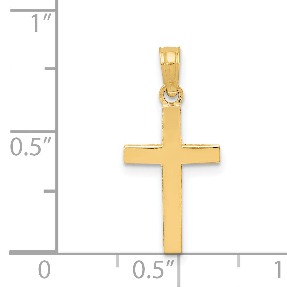 Gold Polished Latin Pendant - 14k Yellow Gold / 11 x 17.8 mm / 22.8x11mm