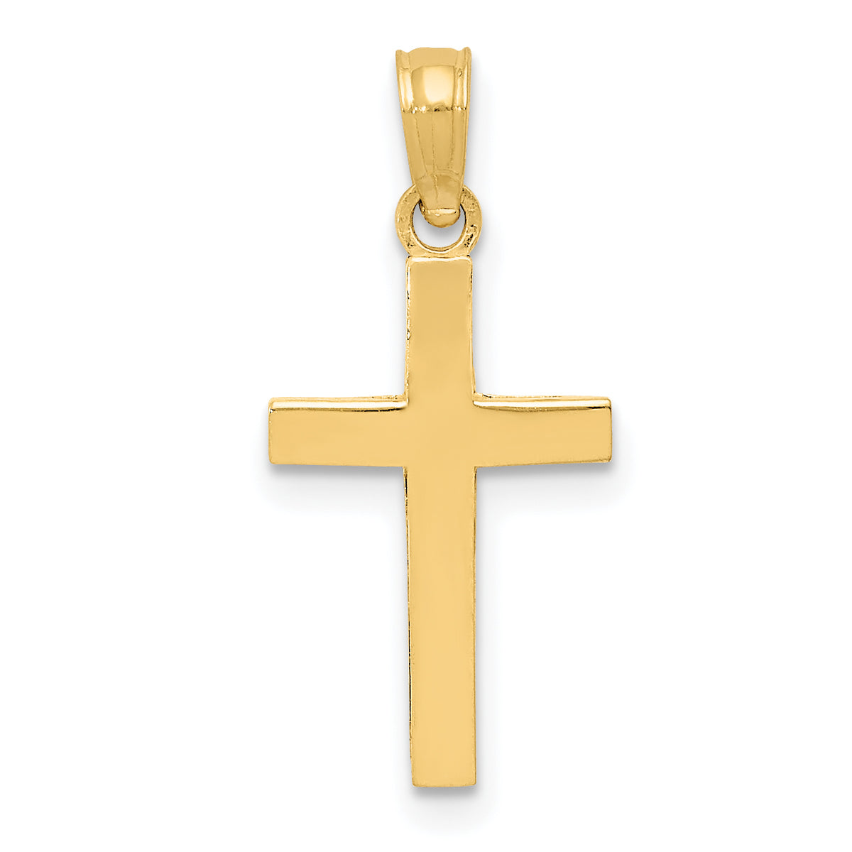 Gold Polished Latin Pendant - 14k Yellow Gold / 11 x 17.8 mm / 22.8x11mm