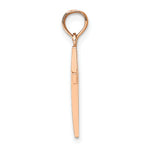 Gold Polished Latin Pendant - 14k Rose Gold / 11 x 17.8 mm / 22.8x11mm