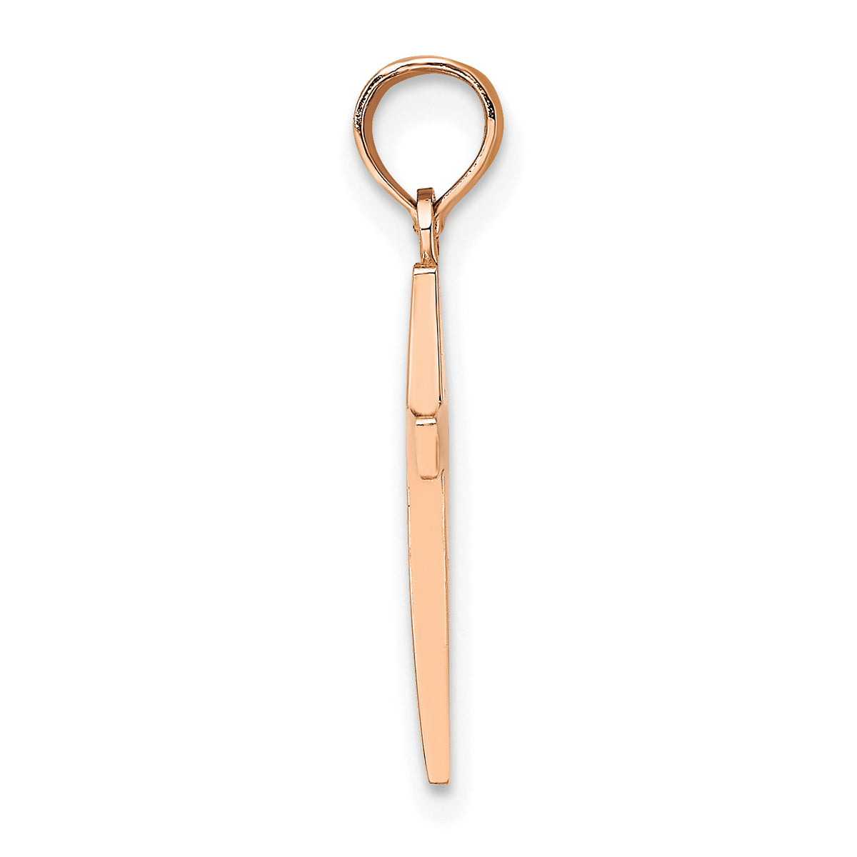 Gold Polished Latin Pendant - 14k Rose Gold / 11 x 17.8 mm / 22.8x11mm