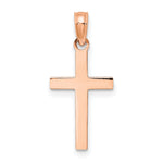 Gold Polished Latin Pendant - 14k Rose Gold / 11 x 17.8 mm / 22.8x11mm
