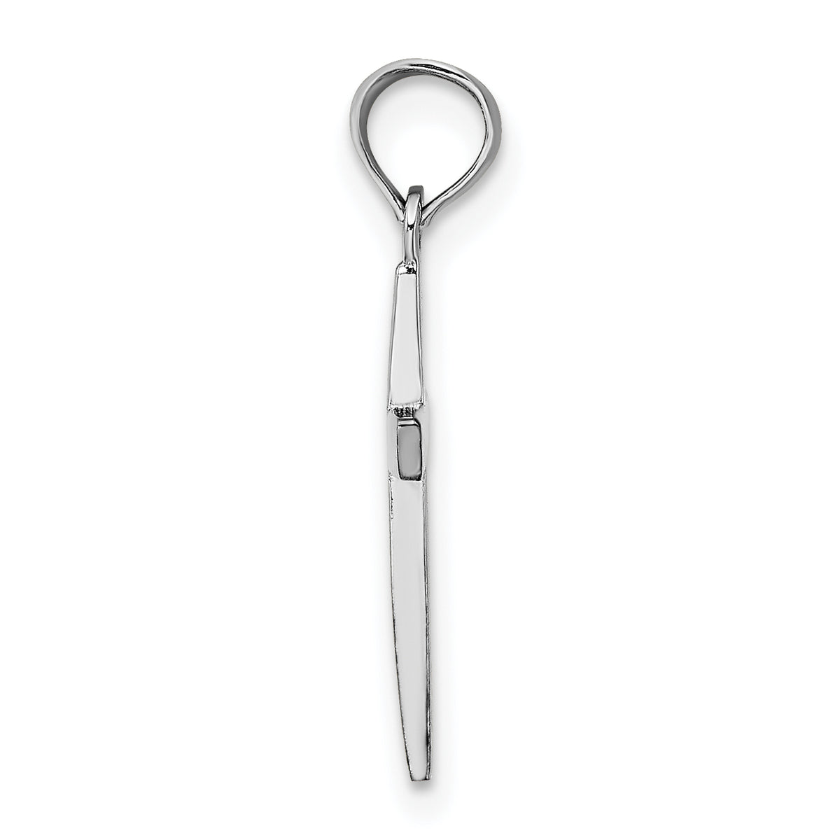 Gold Polished Latin Pendant - 14k White Gold / 11 x 17.8 mm / 22.8x11mm